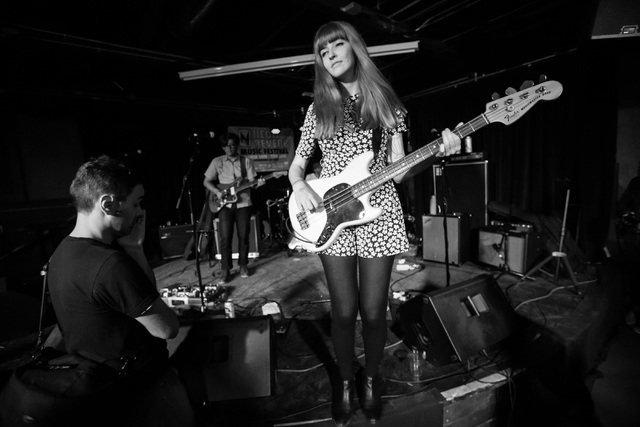 Katy Goodman of La Sera performs at the Bunkhouse Saloon during the first night of the Neon Reverb music festival in downtown in Las Vegas on Thursday, March 10, 2016. The festival runs through Su ...