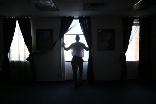 Freddy Duarte looks out the window at the Hope For Prisoners office in Las Vegas Thursday, March 10, 2016. Rachel Aston/Las Vegas Review-Journal Follow @rookie__rae