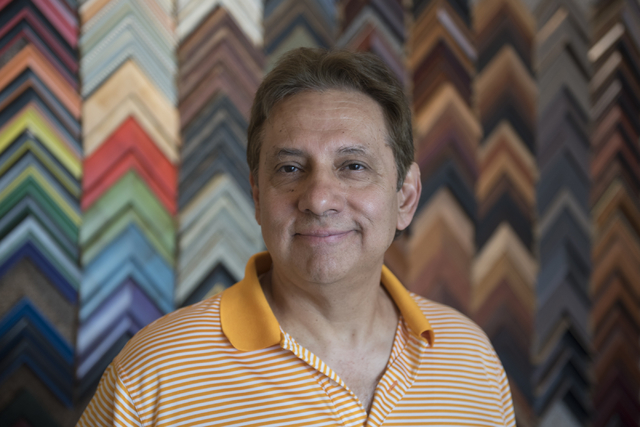 Ernesto Chavez, owner of Galleria de Chavez, poses in his gallery at 7885 W. Sahara Ave., Suites 107 and 108, March 14. Jason Ogulnik/View