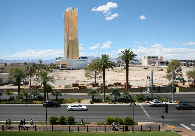 The site of the New Frontier, which was imploded in 2007, is shown north of Fashion Show mall near Trump International Wednesday, Aug. 20, 2014, in Las Vegas.  (Ronda Churchill/Las Vegas Review-Jo ...