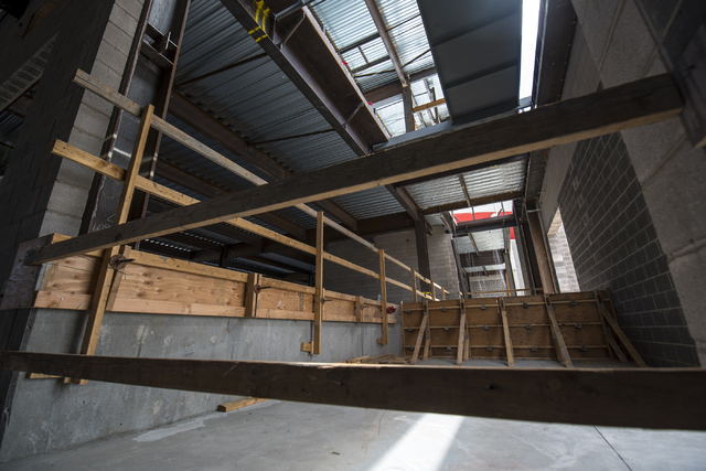 The inside of the new addition to the Thomas & Mack center is shown during the Thomas & Mack topping-off ceremony at UNLV in Las Vegas on Tuesday, March 22, 2016. Joshua Dahl/Las Vegas Rev ...
