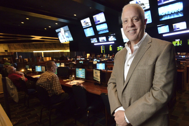 Art Manteris, vice president for race and sports operations at Station Casinos, is shown in part of the newly renovated race and sports book at Boulder Station hotel-casino at 4111 Boulder Highway ...