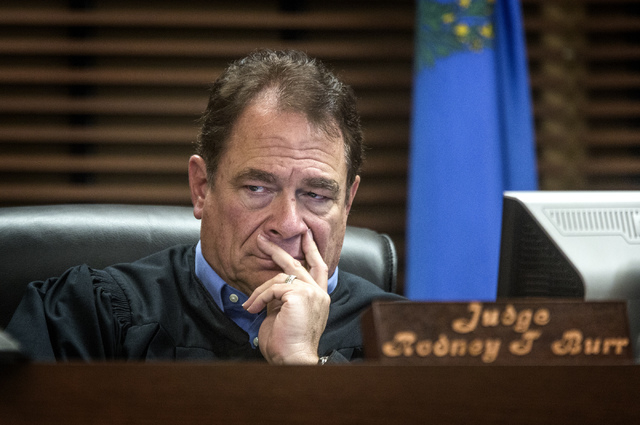 Henderson Justice of the Peace Rodney Burr's as seen during Colin Lowry's preliminary hearing Monday, Nov. 25, 2013. (Jeff Scheid/Las Vegas Review-Journal)