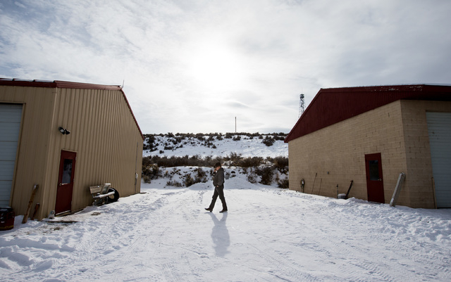 Ryan Bundy takes a phone call at the Malheur National Wildlife Refuge headquarters, which is occupied by anti-government protestors, near Burns, Ore. on Monday, Jan. 4, 2016. Chase Stevens/Las Veg ...