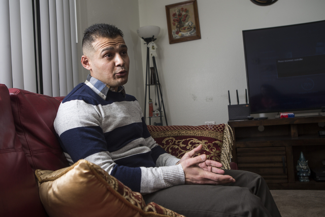 Mohammad Alfalahi speaks about getting his U.S. citizenship application denied during an interview at his home on Tuesday, Jan. 26, 2016, in Las Vegas. (Erik Verduzco/Las Vegas Review-Journal) Fol ...