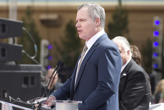 MGM Resorts International Chairman and CEO Jim Murren speaks during the grand opening of  T-Mobile Arena Wednesday, April 6, 2016. Sam Morris/Las Vegas News Bureau