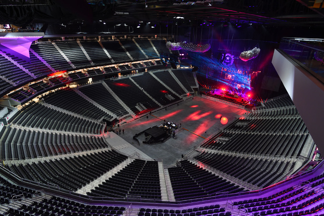 The arena is seen set up for its first concert during the grand opening of MGM Resorts International's T-Mobile Arena Wednesday, April 6, 2016. Sam Morris/Las Vegas News Bureau
