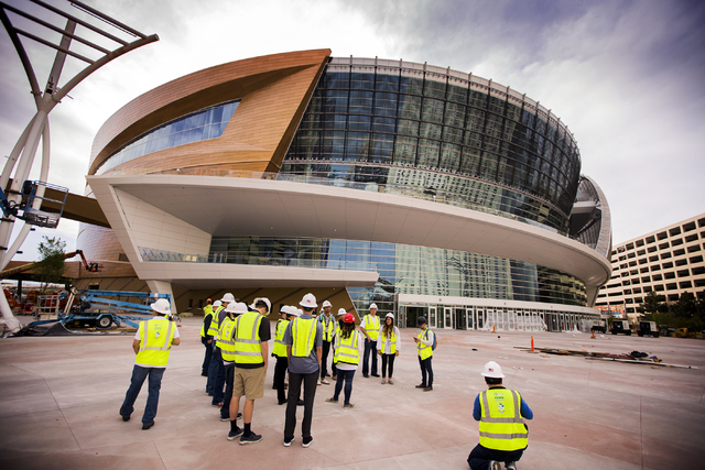 Members of the Pac-12 media tour the T-Mobile Arena on Saturday, March 12, 2016. Jeff Scheid/Las Vegas Review-Journal Follow @jlscheid