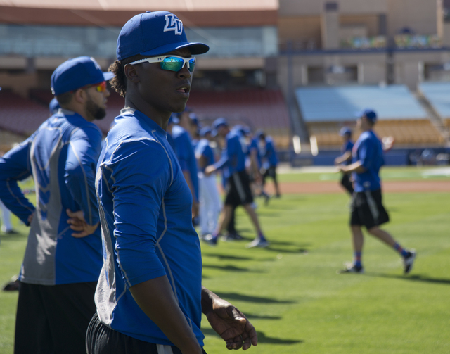 Rafael Montero (50) warms up before practice during media day for the Las Vegas 51s at Cashman Field in Las Vegas on Tuesday, April 5, 2016. The event was held ahead of opening Thursdayճ sea ...