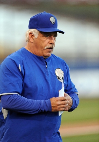 Las Vegas 51s manager Wally Backman is seen before the start of their gama against the Oklahoma City Dodgers during their Triple-A minor league baseball game at Cashman Field in Las Vegas Thursday ...