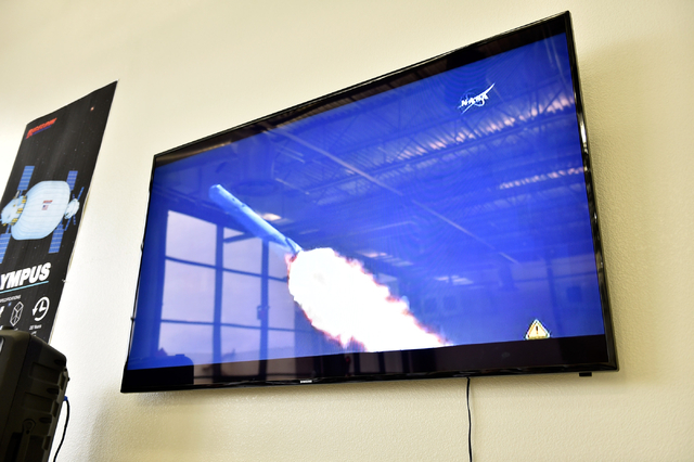 Employees watch the lift-off of the SpaceX rocket at Bigelow Aerospace Friday, April 8, 2016, in North Las Vegas. The Bigelow Expandable Activity Module, or BEAM, was built by Bigelow and included ...