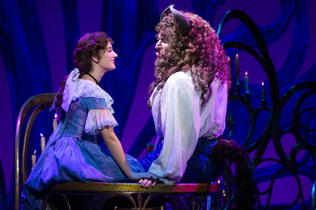 Brooke Quintana as Belle and Sam Hartley as the Beast in "Beauty and the Beast," which opens Friday at The Smith Center. MATTHEW MURPHY/COURTESY THE SMITH CENTER FOR THE PERFORMING ARTS