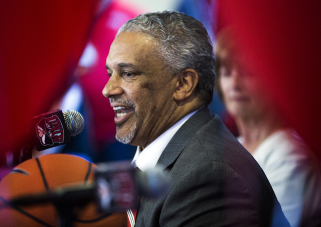 New UNLV men's basketball coach Marvin Menzies speaks during a press conference at Mendenhall Center on Friday, April 22, 2016. Jeff Scheid/Las Vegas Review-Journal Follow @jlscheid
