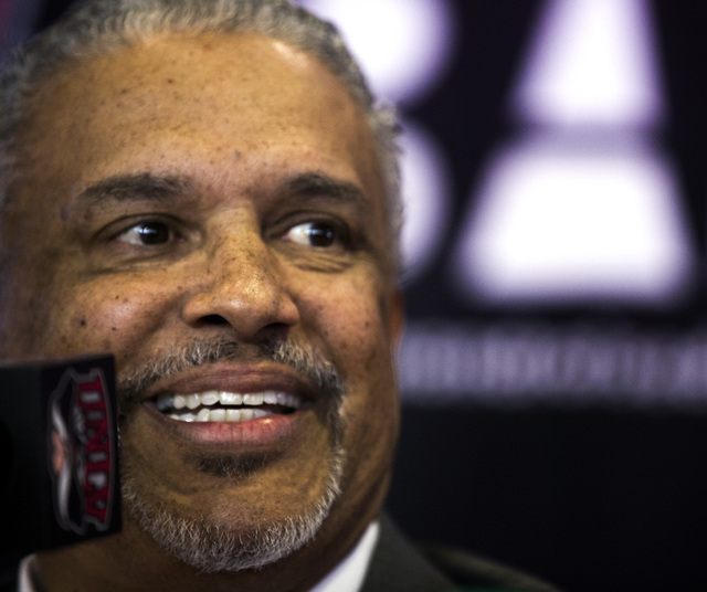 New UNLV men's basketball coach Marvin Menzies speaks during a press conference at Mendenhall Center on Friday, April 22, 2016. Jeff Scheid/Las Vegas Review-Journal Follow @jlscheid