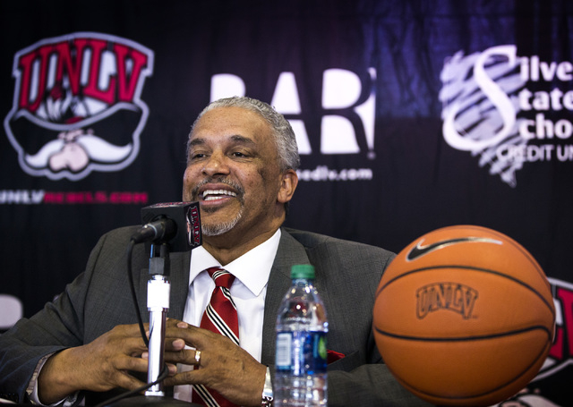 New UNLV men's basketball coach Marvin Menzies speaks during a press conference at Mendenhall Center on Friday, April 22, 2016. Jeff Scheid/Las Vegas Review-Journal Follow @jlscheid