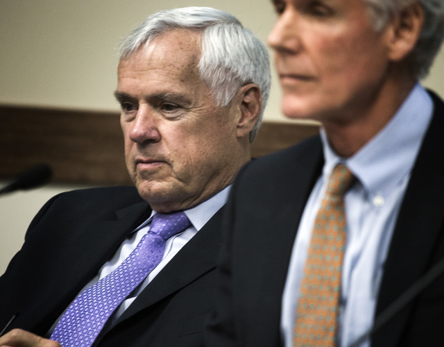 Chancellor Dan Klaich sits during a University of Nevada Board of Regents meeting to approve the contract for new UNLV men's basketball coach Marvin Menzies on Friday, April 22, 2016. Jeff Scheid/ ...