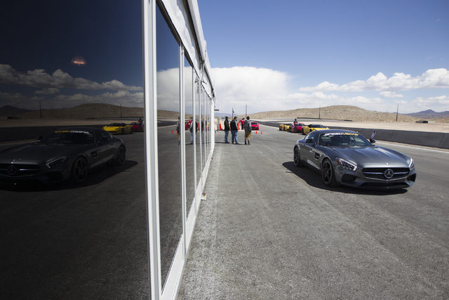 A Mercedes AMG GT-S is seen during the ceremonial track opening for SPEEDVEGAS on Friday, April 15, 2016, in Las Vegas. (Erik Verduzco/Las Vegas Review-Journal Follow @Erik_Verduzco)
