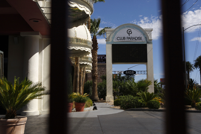 Club Paradise on Paradise Road in Las Vegas is seen on Wednesday, July 23, 2014. (Erik Verduzco/Las Vegas Review-Journal)