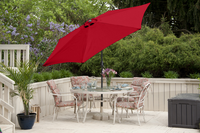 COURTESY EMPIRE PATIO
Stay shaded and cool with Empire Patio's 8.5-foot-high aluminum patio umbrella. This umbrella features a powder coated aluminum pole with eight durable aluminum ribs. The alu ...