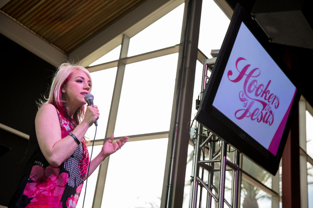 Annie Lobert, founder of Hookers for Jesus, practices her sermon April 15, 2014, inside Valley Bible Fellowship, 4500 W. Sahara Ave. Lobert, a former prostitute, also opened Destiny’s House to p ...