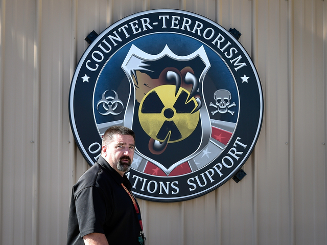 Brian Richardson, operation support supervisor looks on as he enters the Counter-Terrorism Operations Support training facility at the Nevada National Security Site on Wednesday, April 20, 2016 in ...
