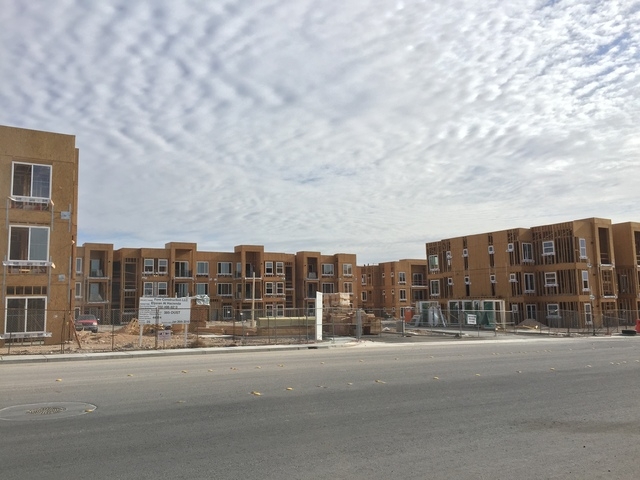 A security guard was found shot to death near a construction site on Hacienda Avenue near Fort Apache Road on Wednesday, April 27, 2016. (Kira Terry/Las Vegas Review-Journal)