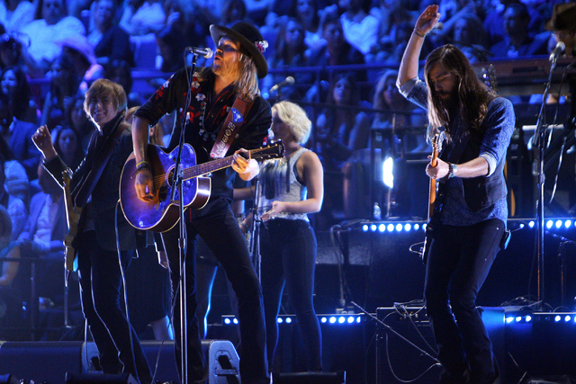 A Thousand Horses perform at the CMT Music Awards at Bridgestone Arena on Wednesday, June 10, 2015, in Nashville, Tenn. (Photo by Wade Payne/Invision/AP)
