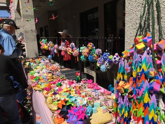 A colorful display of origami was created by members of the Kizuna Japanese Society for its first Spring Japanese Festival in Las Vegas. (Courtesy Kizuna Japanese Society)