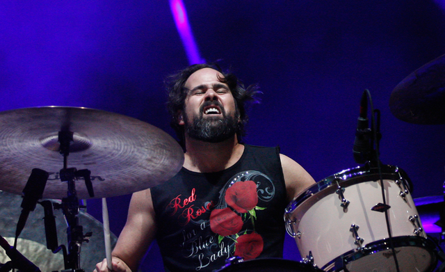 Ronnie Vannucci of The Killers performs during the grand opening of the T-Mobile Arena in Las Vegas on Wednesday, April 6, 2016. Chase Stevens/Las Vegas Review-Journal Follow @csstevensphoto