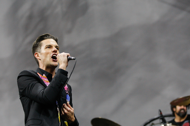 Brandon Flowers of The Killers performs during the grand opening of the T-Mobile Arena in Las Vegas on Wednesday, April 6, 2016. Chase Stevens/Las Vegas Review-Journal Follow @csstevensphoto