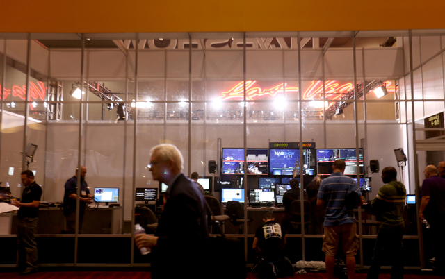 A live broadcasting room at the National Association of Broadcasters convention Sunday, April 17, 2016. Rachel Aston/Las Vegas Review-Journal Follow @rookie__rae