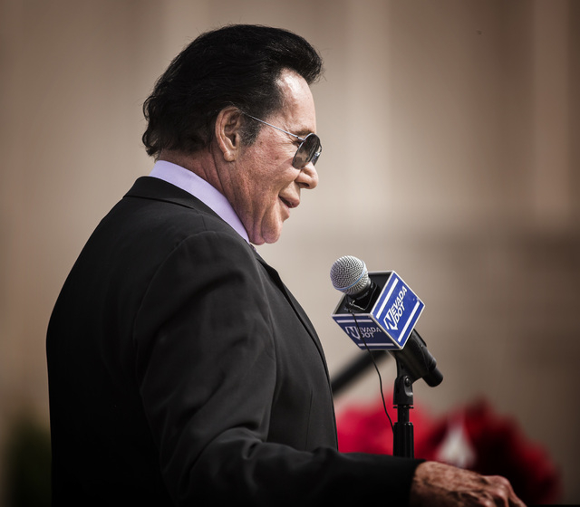 Entertainer Wayne Newton addresses guests during the groundbreaking for Project Neon near The Smith Center for the Performing Arts in Las Vegas on Thursday, April 7, 2016. Jeff Scheid/Las Vegas Re ...