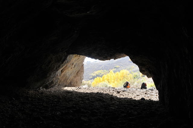 The cave where Pvt. James C. Reid rescued wounded soldiers during a skirmish with Paiute warriors on April 29, 1868 looks out over a valley in October 2015 near Hinkey Summit, 50 miles north of Wi ...