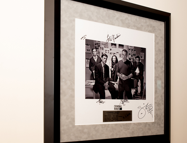 A signed framed autographed photograph of “Criminal Minds’”’ first season cast. (TONYA HARVEY/REAL ESTATE MILLIONS)