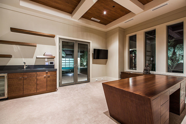 The 11,093-square-foot home at 23 Hawk Ridge in The Ridges in Summerlin has a casita. (Courtesy Shapiro & Sher Group)