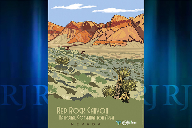 A limited edition commemorative poster depicting Red Rock Canyon National Conservation is available at the visitor center. (Bureau of Land Management)