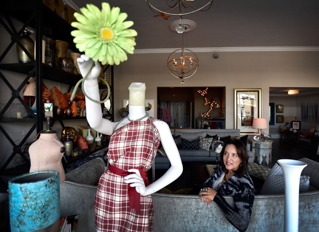 Interior designer Jill Abelman relaxes in her showroom at her Inside Style offices in downtown Las Vegas Friday, March 25, 2016. David Becker/Las Vegas Review-Journal Follow @davidjaybecker