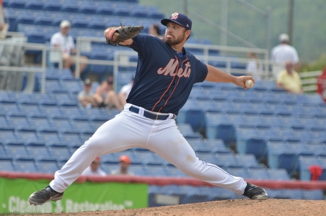 Las Vegas native Josh Smoker pitches for the Binghamton Mets during the 2015 season. Courtesy Binghamton Mets