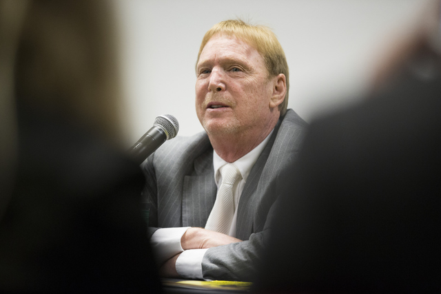 Oakland Raiders owner Mark Davis speaks during a press conference on the proposed Las Vegas dome stadium at the Stan Fulton Building at UNLV on Thursday, April 28, 2016, in Las Vegas. Erik Verduzc ...