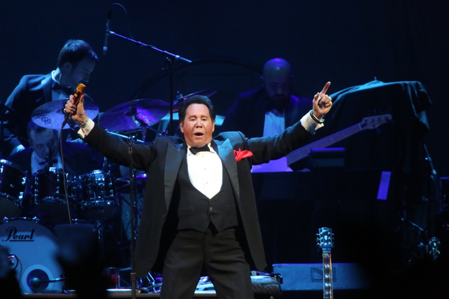 Wayne Newton performs "Viva Las Vegas" on opening night at T-Mobile Arena in Las Vegas on Wednesday, April 6, 2016. (Jeff Scheid/Las Vegas Review-Journal) Follow@jlscheid