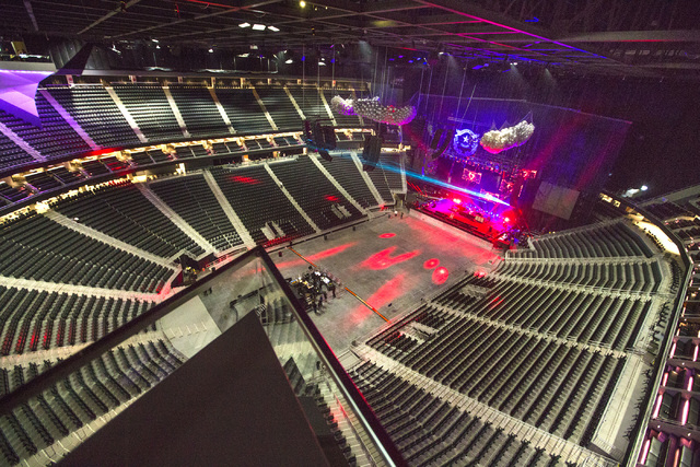 The interior at T-Mobile Arena is seen during a light check for The Killers concert on Wednesday, April 6, 2016. Jeff Scheid/Las Vegas Review-Journal Follow @jlscheid