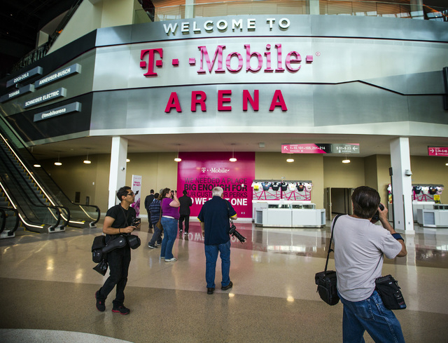 Members of the media tour T-Mobile Arena on Wednesday, April 6, 2016. Jeff Scheid/Las Vegas Review-Journal Follow @jlscheid