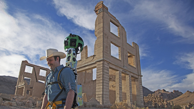 Google Trekker at Rhyolite (courtesy TravelNevada)