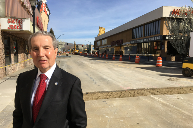 Carson City Mayor Bob Crowell talks about the downtown improvement project as work continues on March 24, 2016. Sean Whaley/Las Vegas Review-Journal