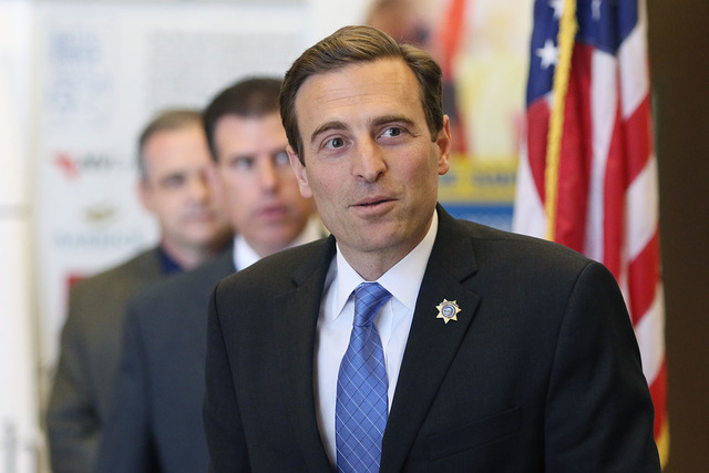 Nevada Attorney General Adam Paul Laxalt speaks during a news conference at Grant Sawyer Building Thursday, June 11, 2015, in Las Vegas. (Ronda Churchill/Las Vegas Review-Journal)