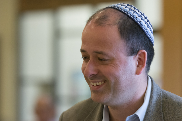 Rabbi Malcolm Cohen speaks with a reporter at Yiddish Las Vegas: A Music & Culture Festival at Temple Sinai in Las Vegas Sunday, April 10, 2016. Jason Ogulnik/Las Vegas Review-Journal