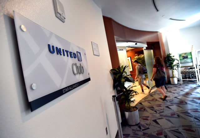 People enter the United Club at McCarran International Airport Monday, May 16, 2016, in Las Vegas. David Becker/Las Vegas Review-Journal Follow @davidjaybecker