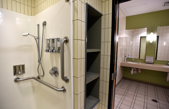 Showers are one of the amenities available at The Club at LAS inside Terminal 3 at McCarran International Airport Monday, May 16, 2016, in Las Vegas. David Becker/Las Vegas Review-Journal Follow @ ...