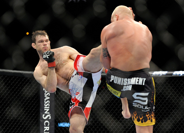 Forrest Griffin, shown against Tito Ortiz in 2012, now works as a performance consultant for the UFC and helps fighters understand the right way to cut weight, something he said he didn’t know d ...