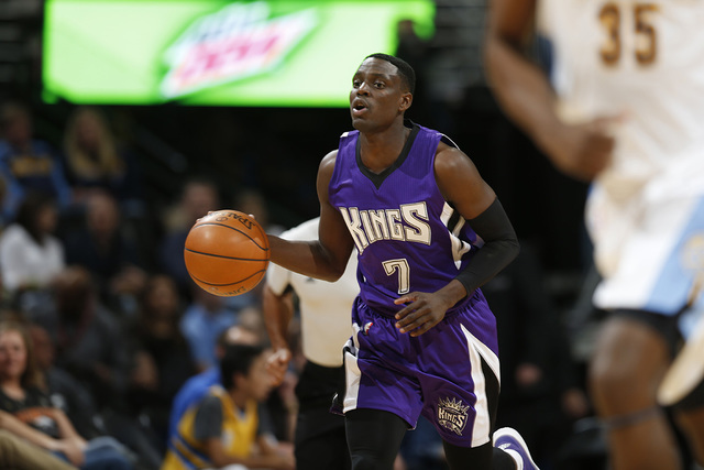 Sacramento Kings guard Darren Collison (7) in the first half of an NBA basketball game Saturday, April 2, 2016, in Denver. (David Zalubowski/AP)